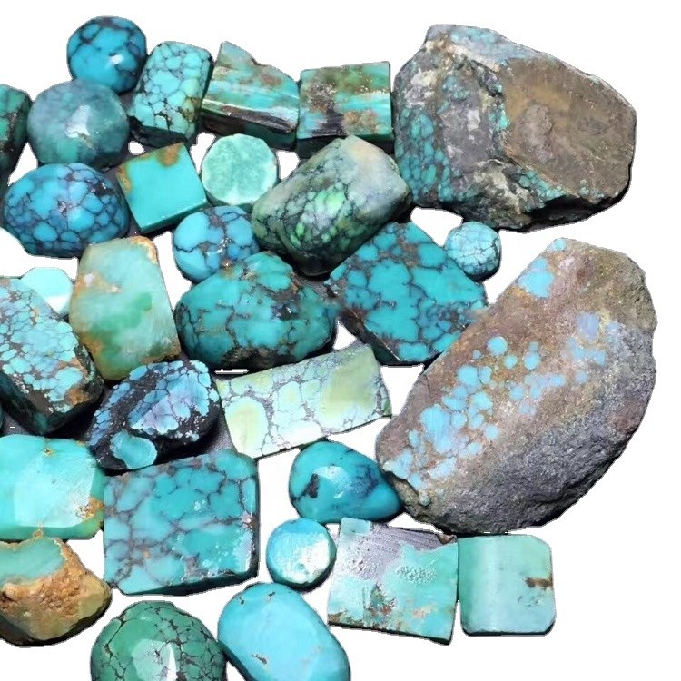 Tirkīza ķīniešu jade minerālu dārgakmeņi tirkīza aptuvens ķīniešu tirkīza raupja vairumtirdzniecība 37