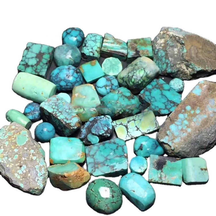 Tirkīza ķīniešu jade minerālu dārgakmeņi tirkīza aptuvens ķīniešu tirkīza raupja vairumtirdzniecība 41