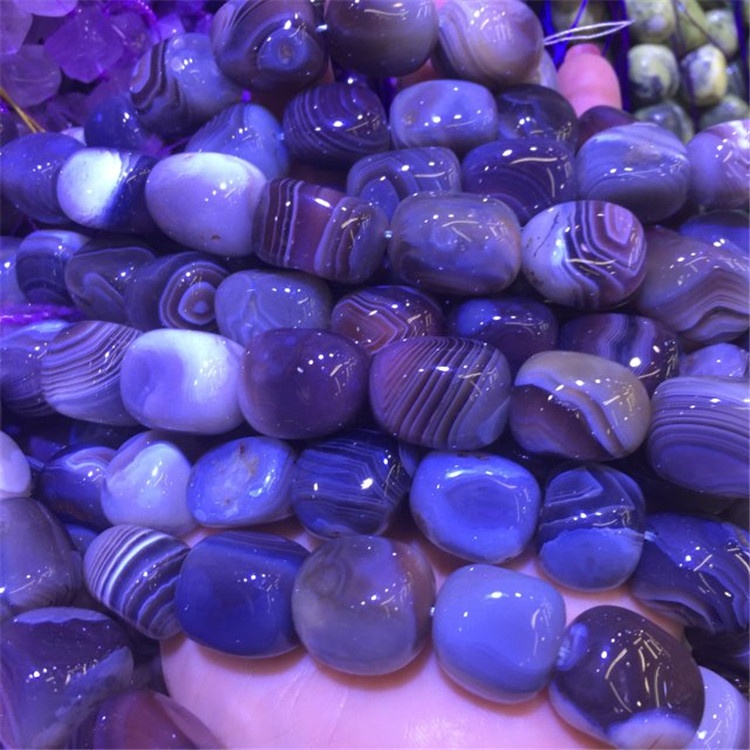 Vruće prodaje prirodne ljubičaste zebre stripe agate perle drago kamenje 38