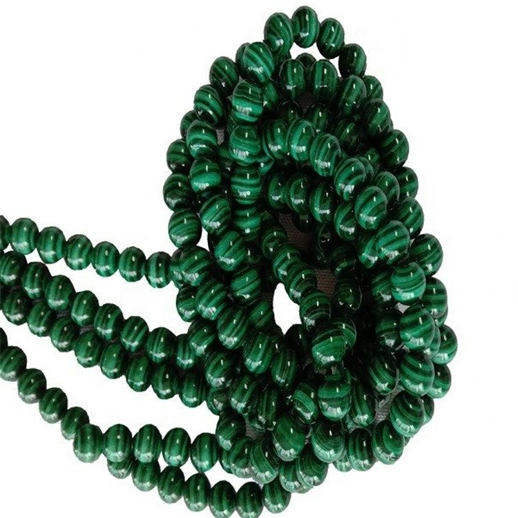String Green Malachite 8mm Ronda Beads de pedres precioses 1strand fer a l'engròs 13