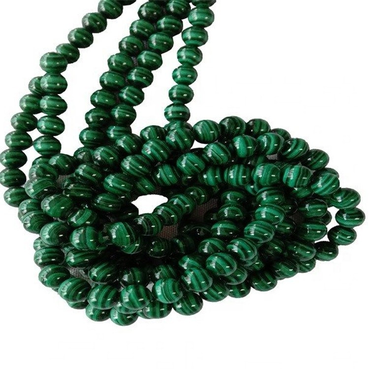 String Green Malachite 8mm Ronda Beads de pedres precioses 1strand fer a l'engròs 15