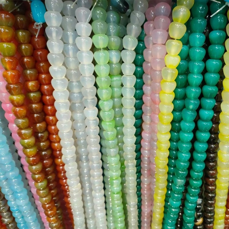 Perle sciolte di gemella naturale di gemma agata 6 mm 8 mm 10 mm perle a forma sfaccettata liscia 39