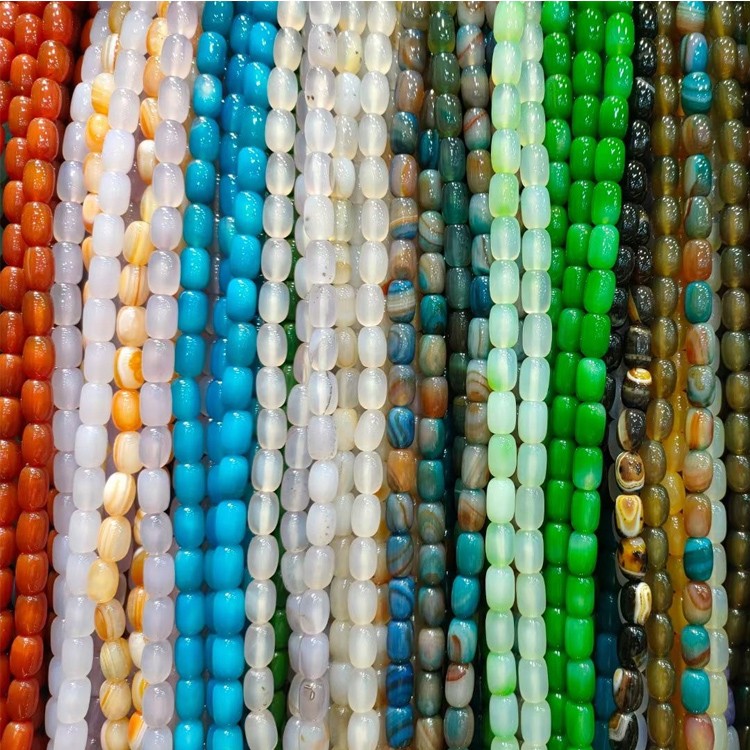 Perle sciolte di gemella naturale di gemma agata 6 mm 8 mm 10 mm perle a forma sfaccettata liscia 41