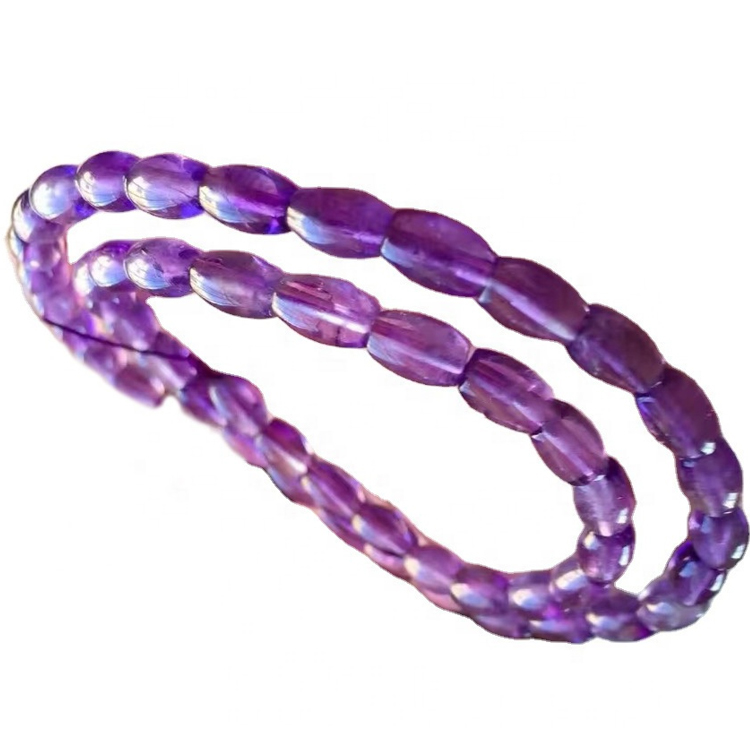 Gemstone ametista di colore viola profondo 16 pollici per una corda 15