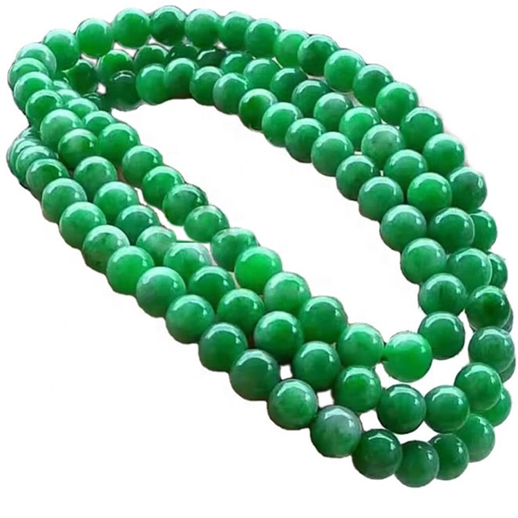 Cerrig Jewelry Emerald Rownd Beads Necklace 36