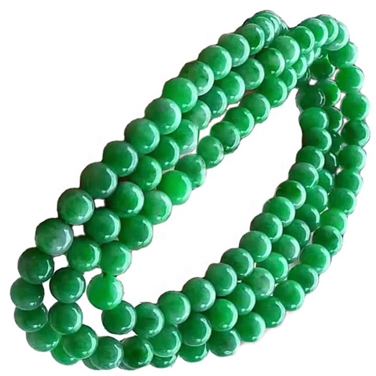 Cerrig Jewelry Emerald Rownd Beads Necklace 40