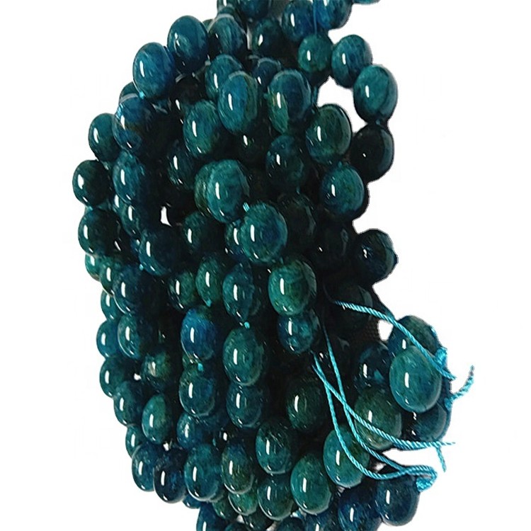 Natyrore apatite 3a formë rrumbullakët rruaza të butë dhe blu të lirshme të gurëve 15