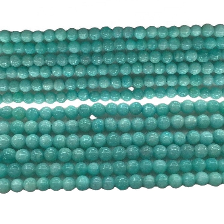 Rrumbullakët e rrumbullakët Amazonite rrumbullakët Semi Stones Gemstone natyrore rrumbullakët me rruaza të lirshme 40