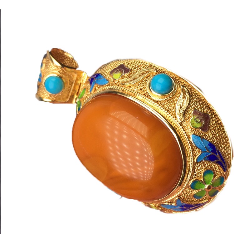 Nanhong Stone Gold plated սաթ կախազարդ 36