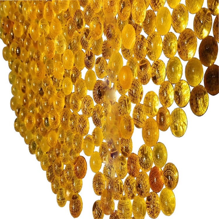 Exquisita flavo electri undique margaritis alvum circularis sculptile 9