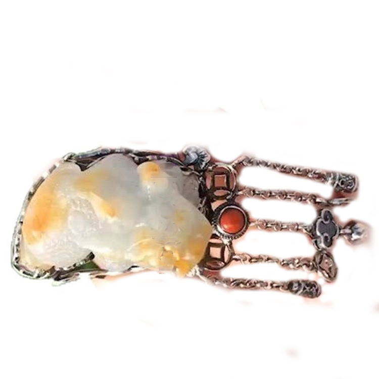 Благоприятно и изцеление пикю пръстен, луд от естествен пчелен восък Амбър 7