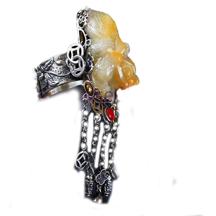 Благоприятно и изцеление пикю пръстен, луд от естествен пчелен восък Амбър 11