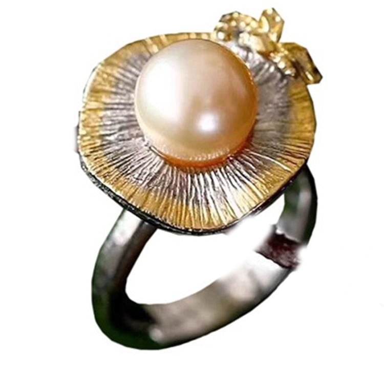 Естествен елегантен перлен пръстен скъпоценен камък 17
