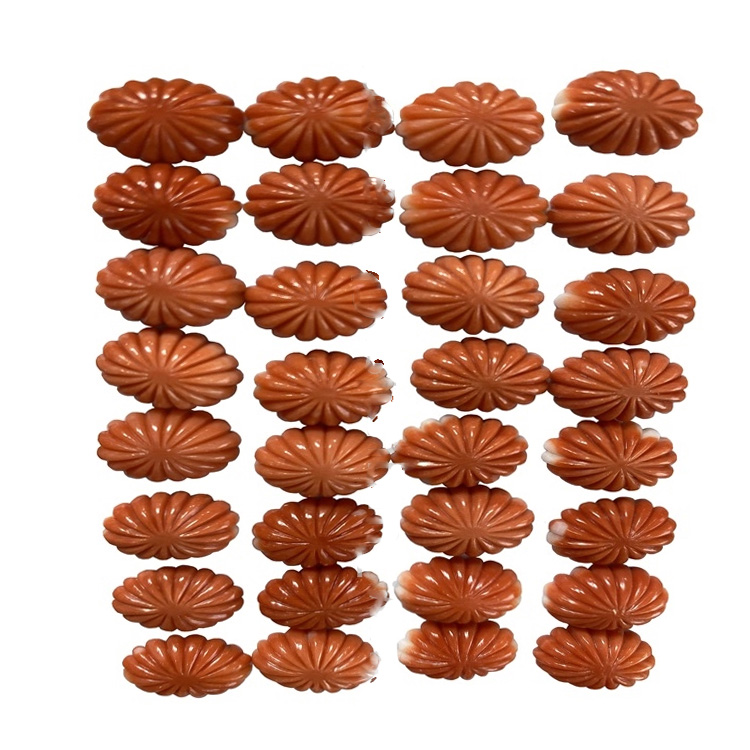 Veľkoobchod Natural Orange Coral Cookie Tvar Cabochon drahokam pre šperky 7