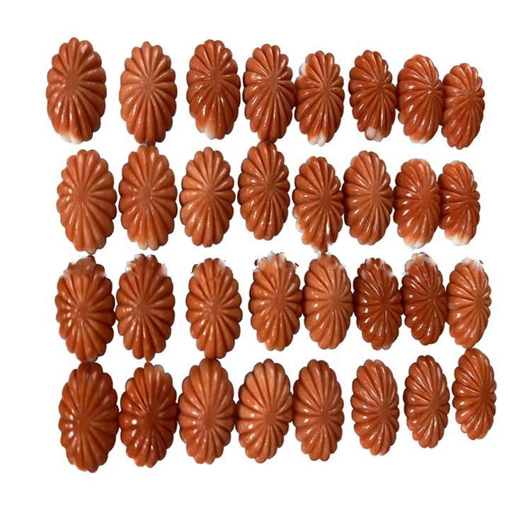 Veľkoobchod Natural Orange Coral Cookie Tvar Cabochon drahokam pre šperky 9