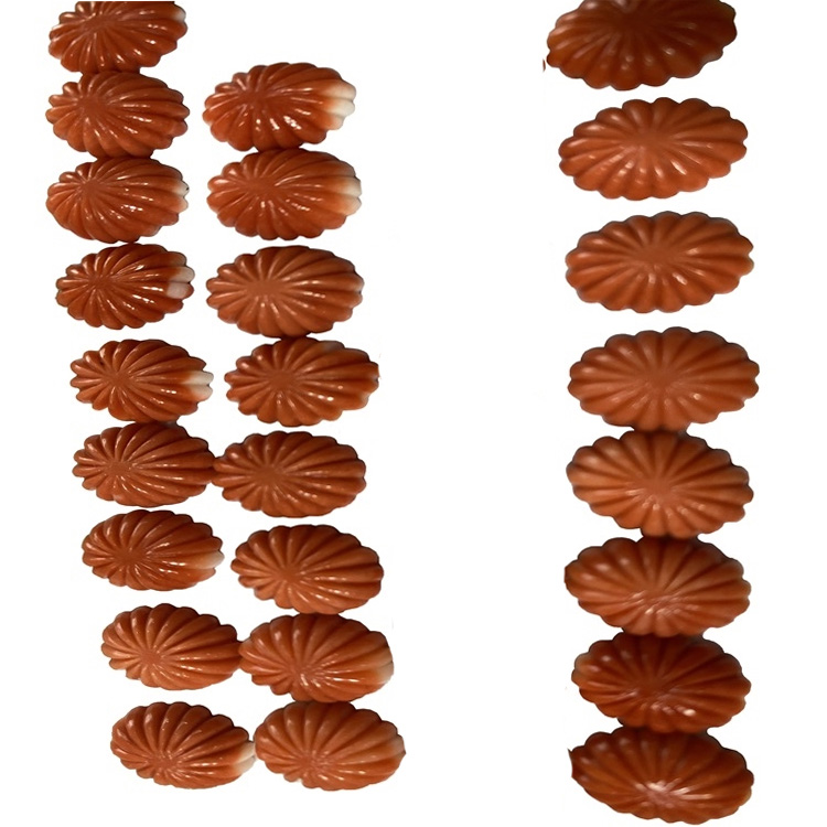 Veľkoobchod Natural Orange Coral Cookie Tvar Cabochon drahokam pre šperky 11