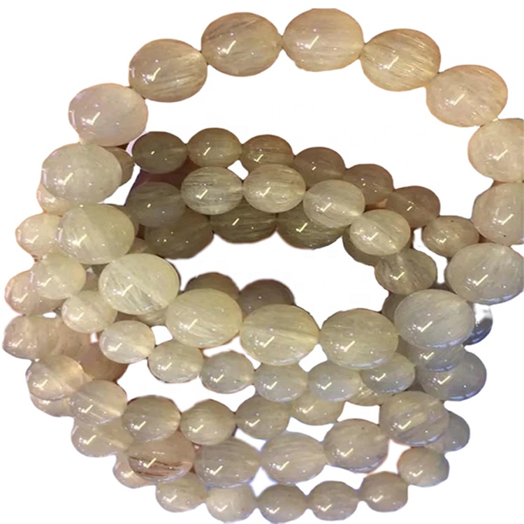 Bianco di perle rotonde al quarzo rutilato bianco Braccialetti di vendita a caldo Braccialetto da donna Pietra naturale 11