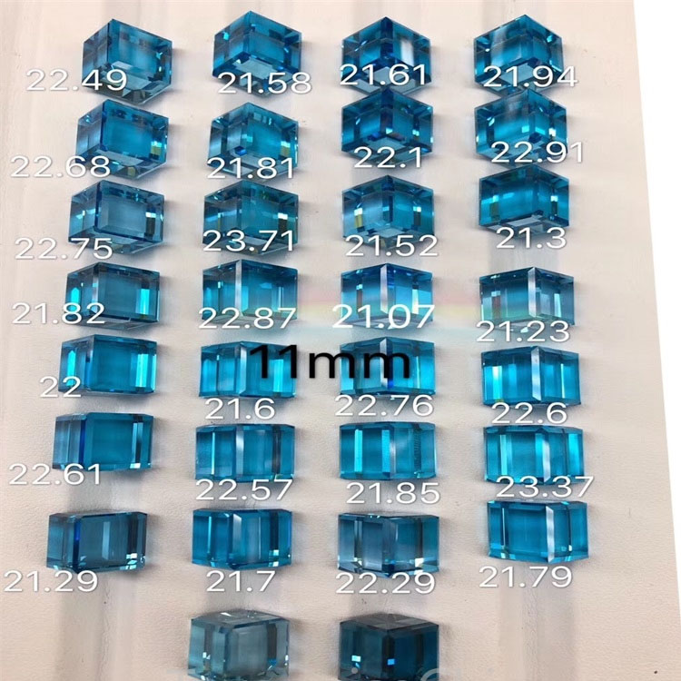 Верхній природний синій топаз квадратний кабохони для ювелірних виробів 19
