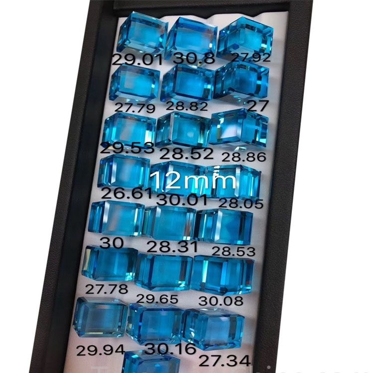 Верхній природний синій топаз квадратний кабохони для ювелірних виробів 23