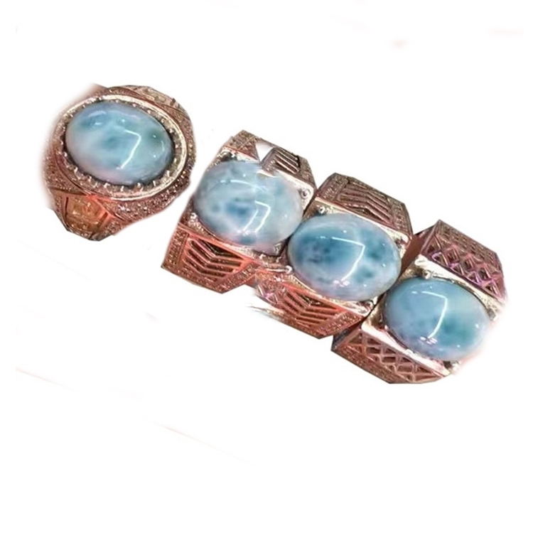 Естествен ларимар пръстен бижута / направи за поръчка 13