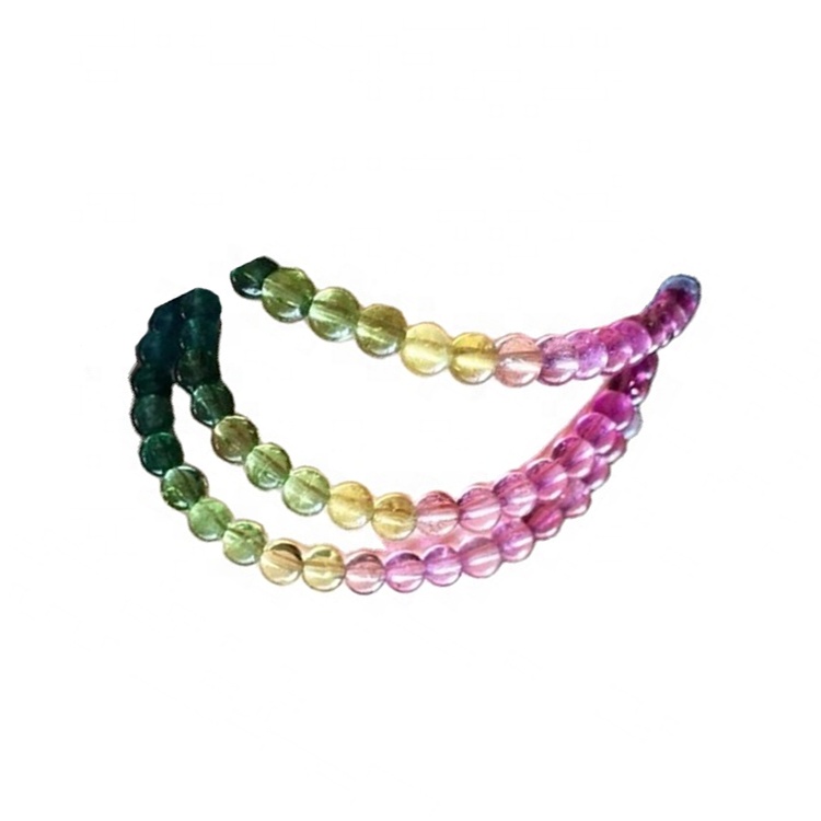 Prírodné Multi Tourmaline Loose Gemstone Hladké Round Heishi korálky 7