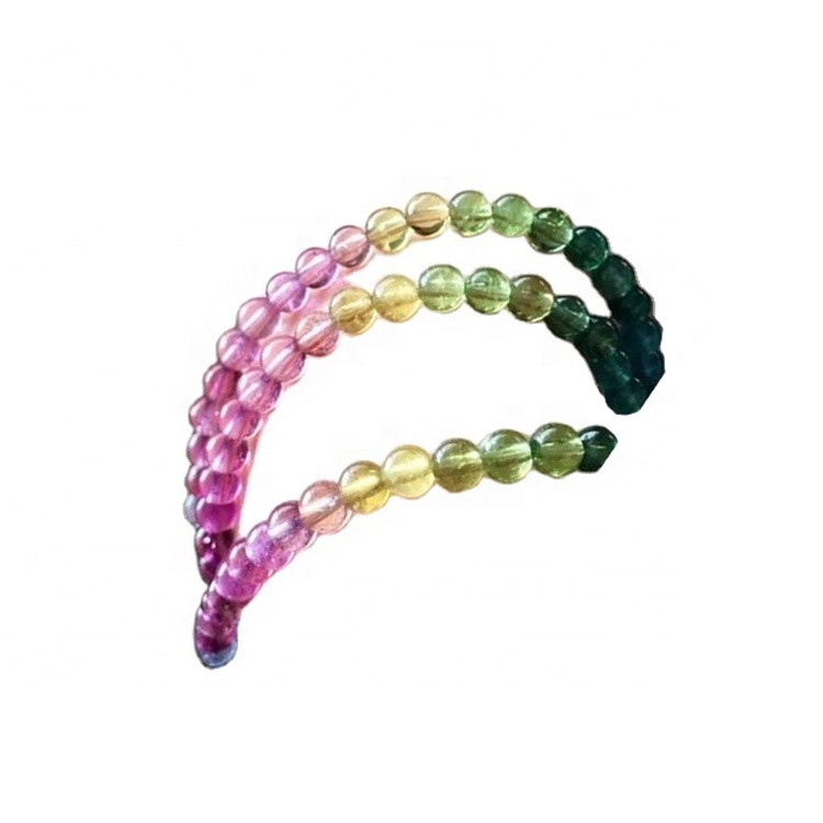 Prírodné Multi Tourmaline Loose Gemstone Hladké Round Heishi korálky 9