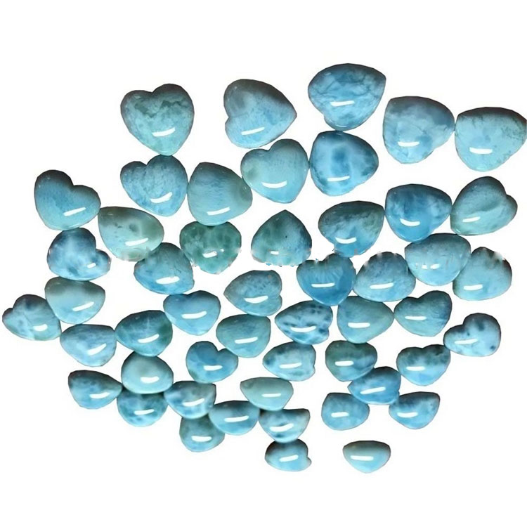 Природний Larimar у формі кабохонного полірування та гладкий камінь 19