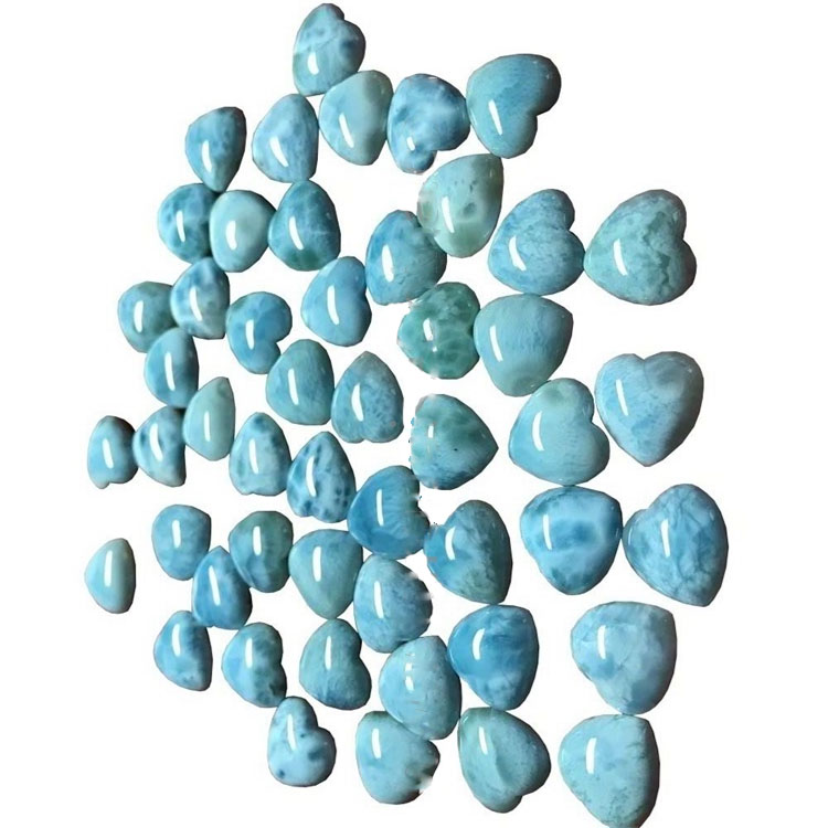 Природний Larimar у формі кабохонного полірування та гладкий камінь 21