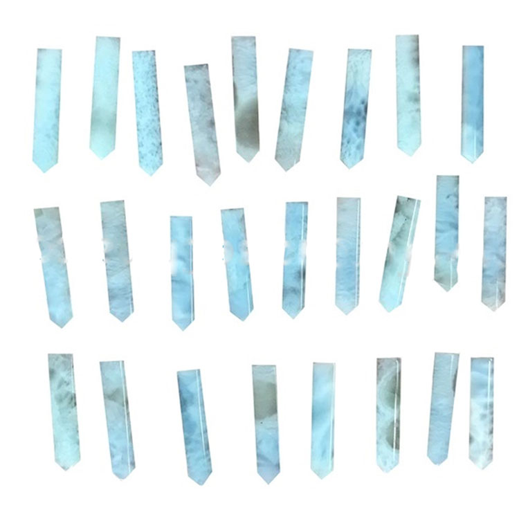 Larimar natural de la columna quadrada de la columna quadrada de la columna de la columna i la pedra preciosa suau 19