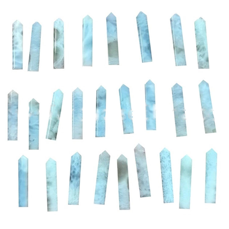 Larimar natural de la columna quadrada de la columna quadrada de la columna de la columna i la pedra preciosa suau 21