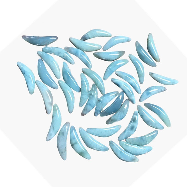 Larimar increïble creixent amb forma de cabochon natural de cabochon 21