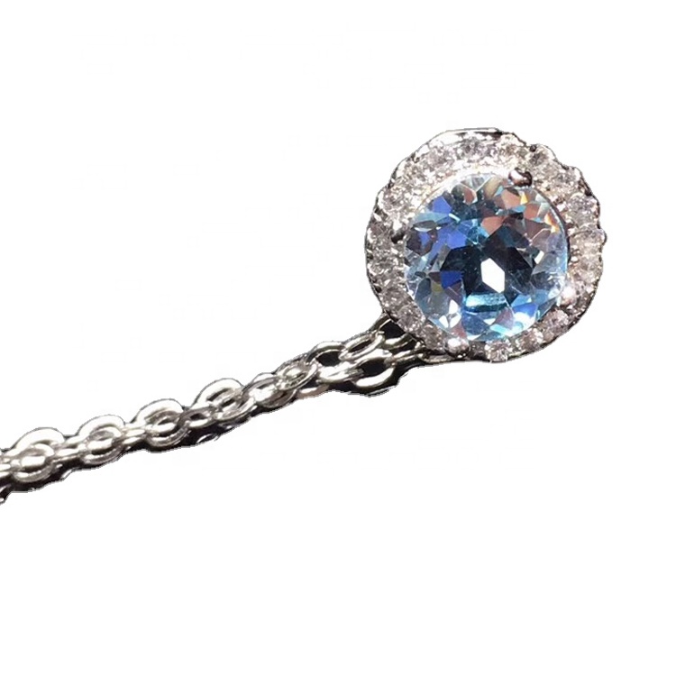 Deluxe 45ctw kruška kruška torbalin 925 sterling srebrni ručni privjesak 18