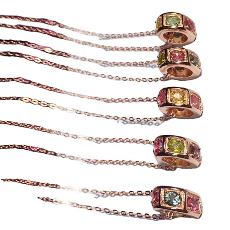 Ѓердан од турмалин мулти кварц од 925 сребрени скапоцени камења 18