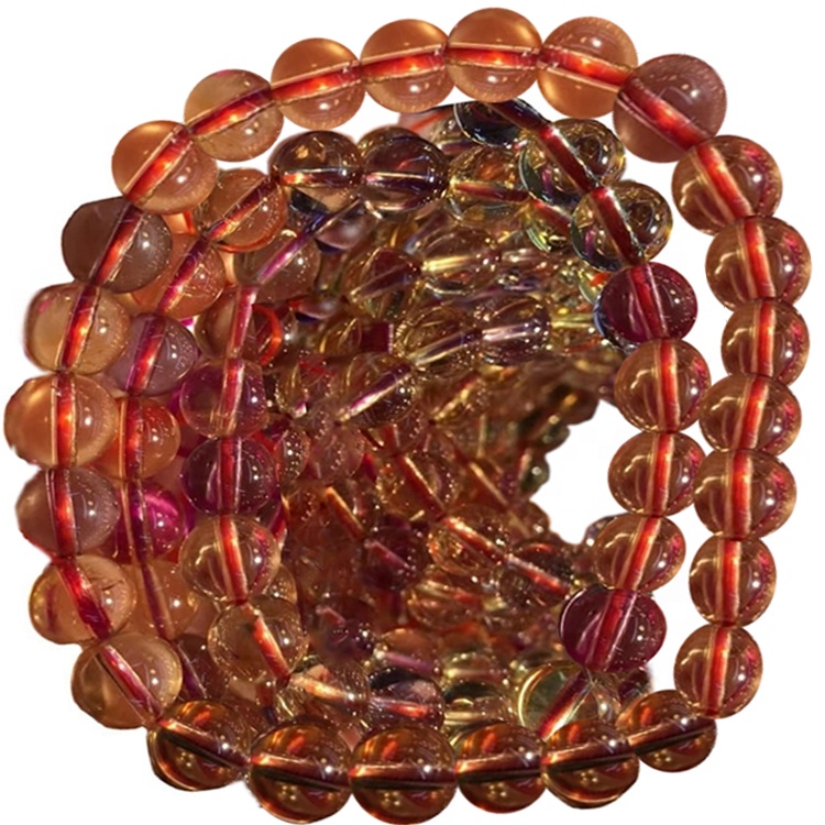 Rruaza në formë tubi bruz natyral jeshile 4 mm me varëse të hollë ngjyrë bruz me guaskë gocë deti me gjemba portokalli 20