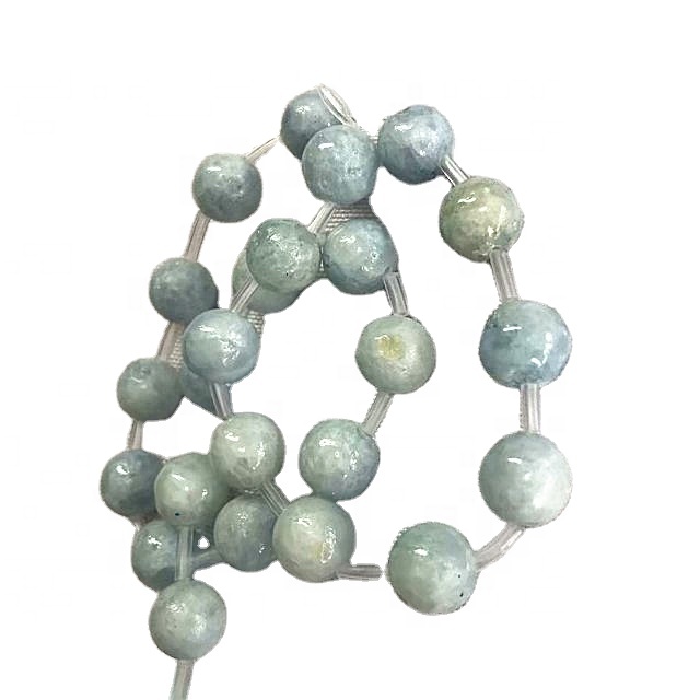 Naturlig Celestite Round Shape Perler Lysblå Gemstone Strings 9