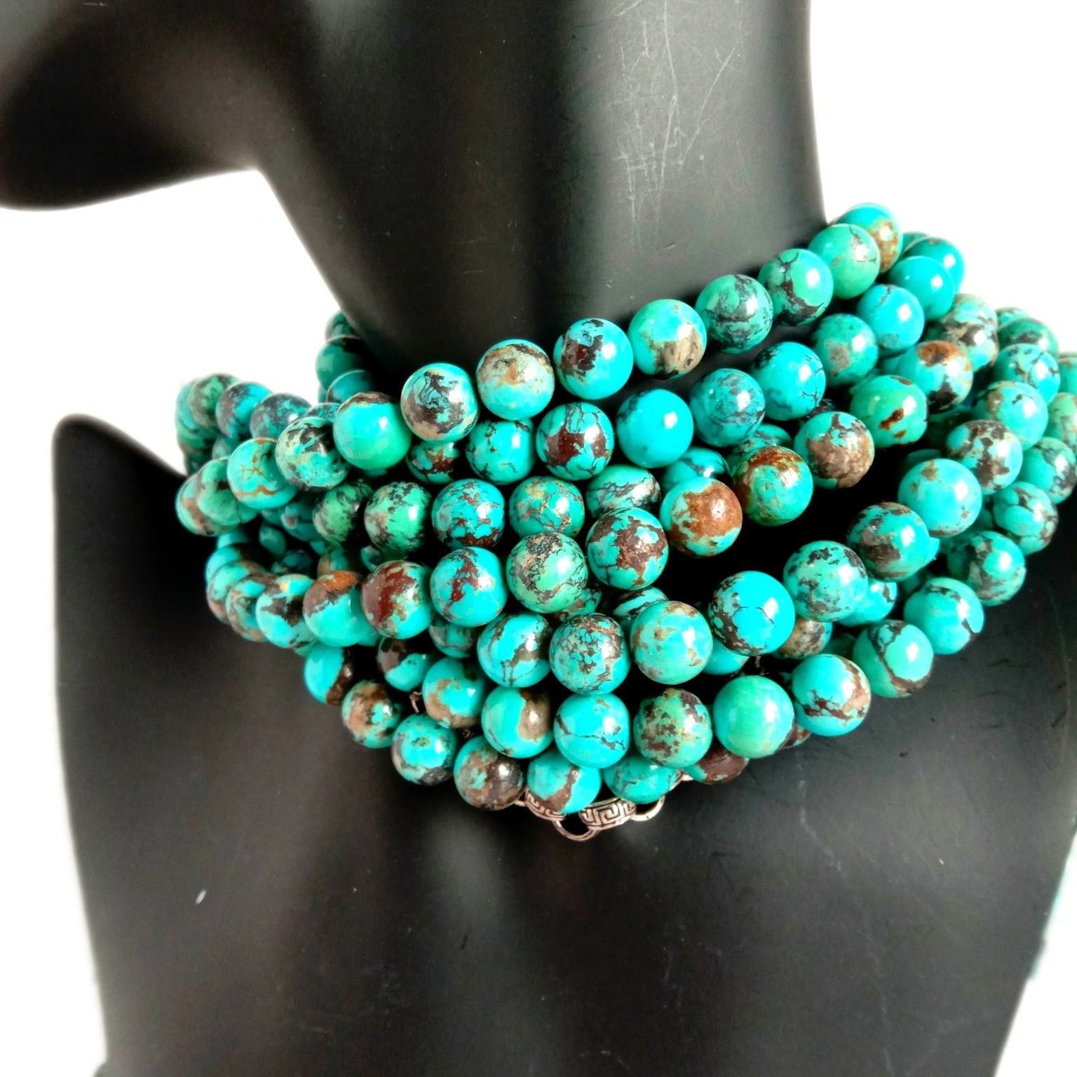 Natural 10mm Turquoise Howlite Round Beads Genuine Gemstone 1