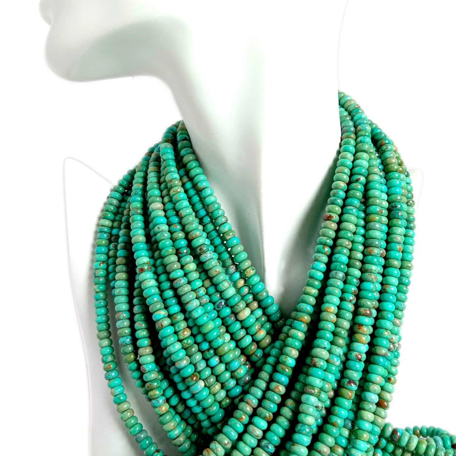 Blue Turquoise Rondelle Button Beads Gemstone 16 Strand 6mm 1