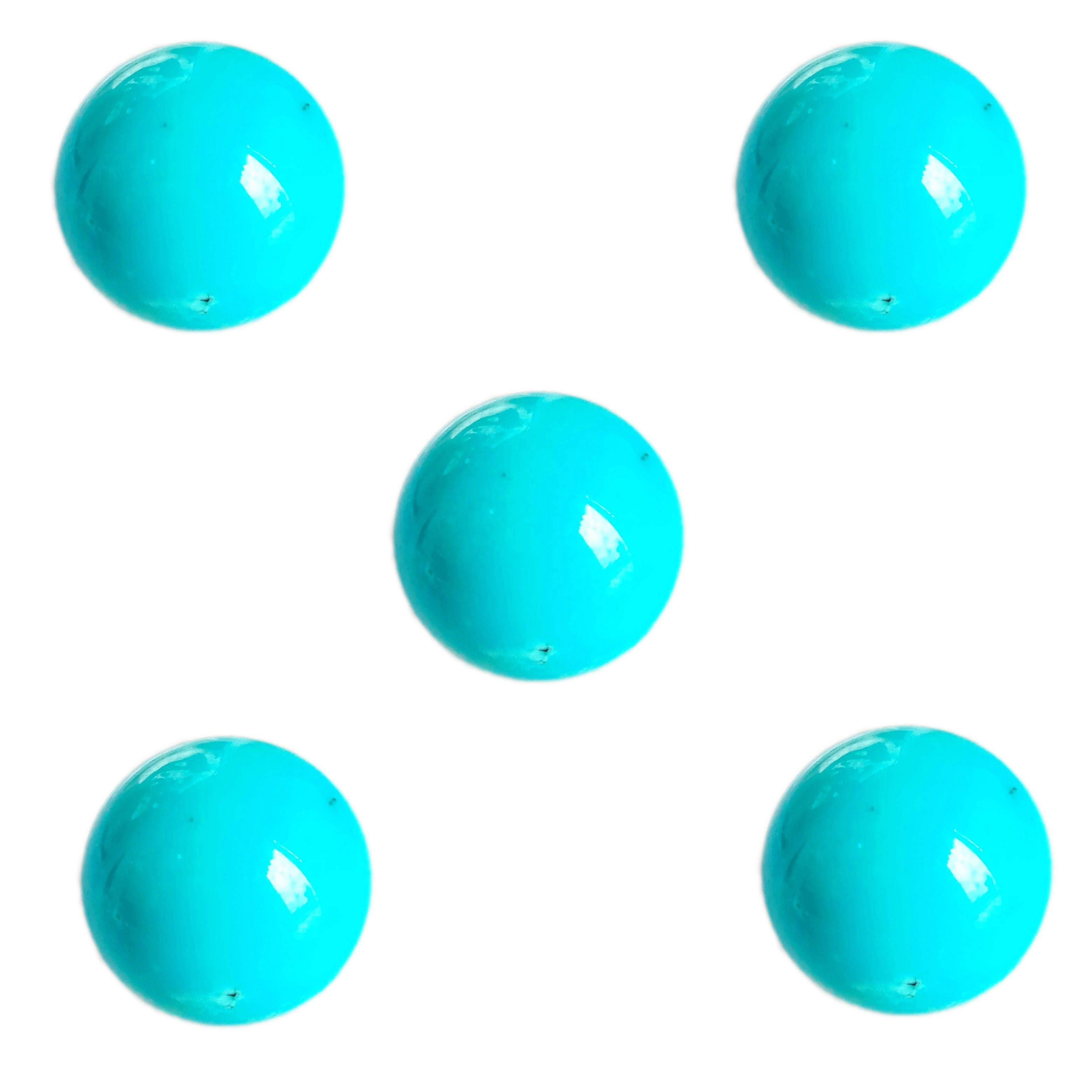 Bòidhchead cadail nàdarra grìogagan turquoise sgaoilte 15mm Grìogagan clach-ghràin cruinn rèidh 1