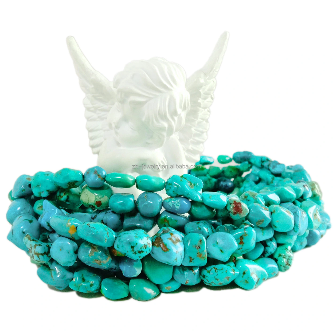 Real turquoise Chunky Nuggets Stone Green Blue Loose Beads per Strand 16 inches Freeformed turquoise 1