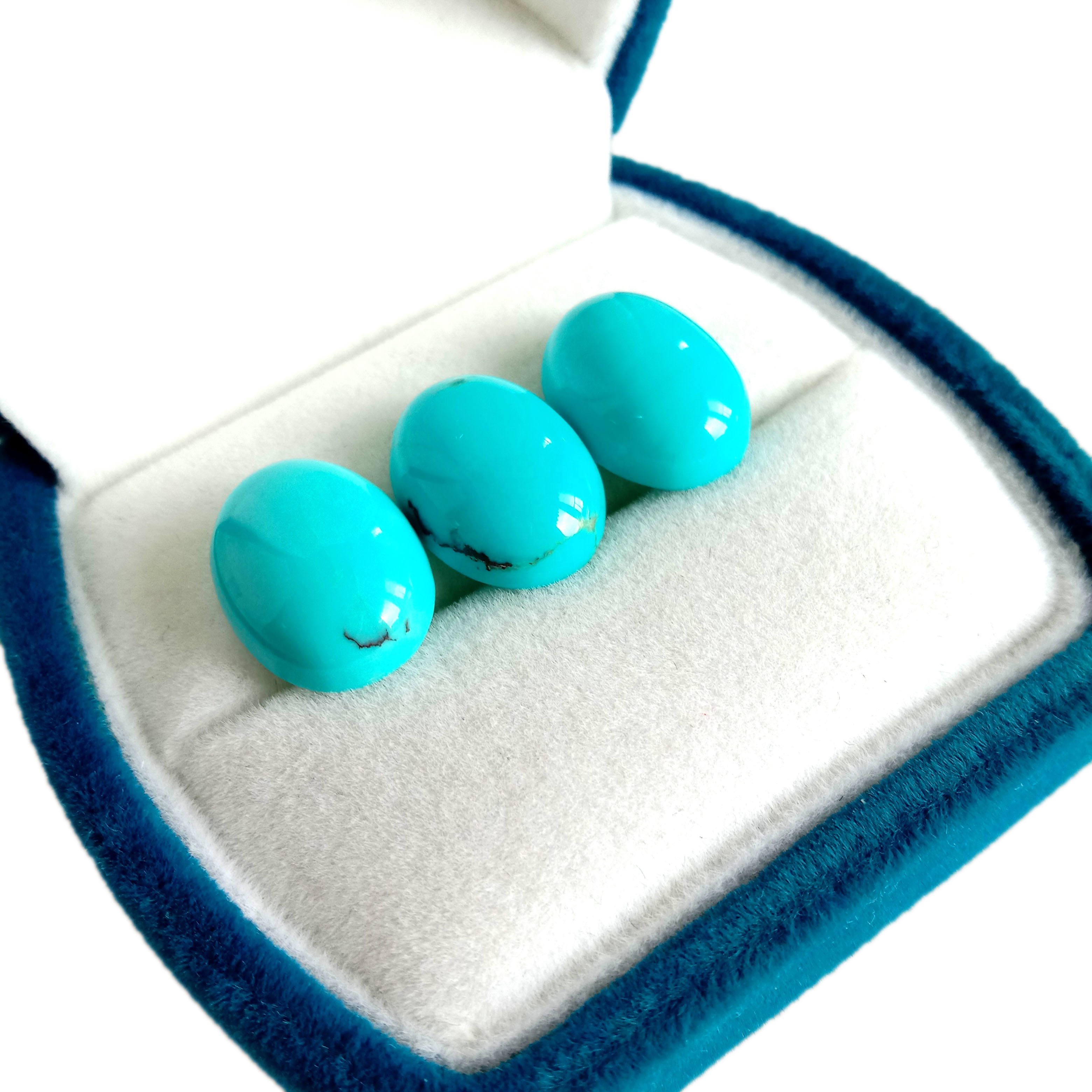 Natural Turquoise Oval Cabochon Batu Permata Longgar Untuk Perhiasan Cincin Liontin 7