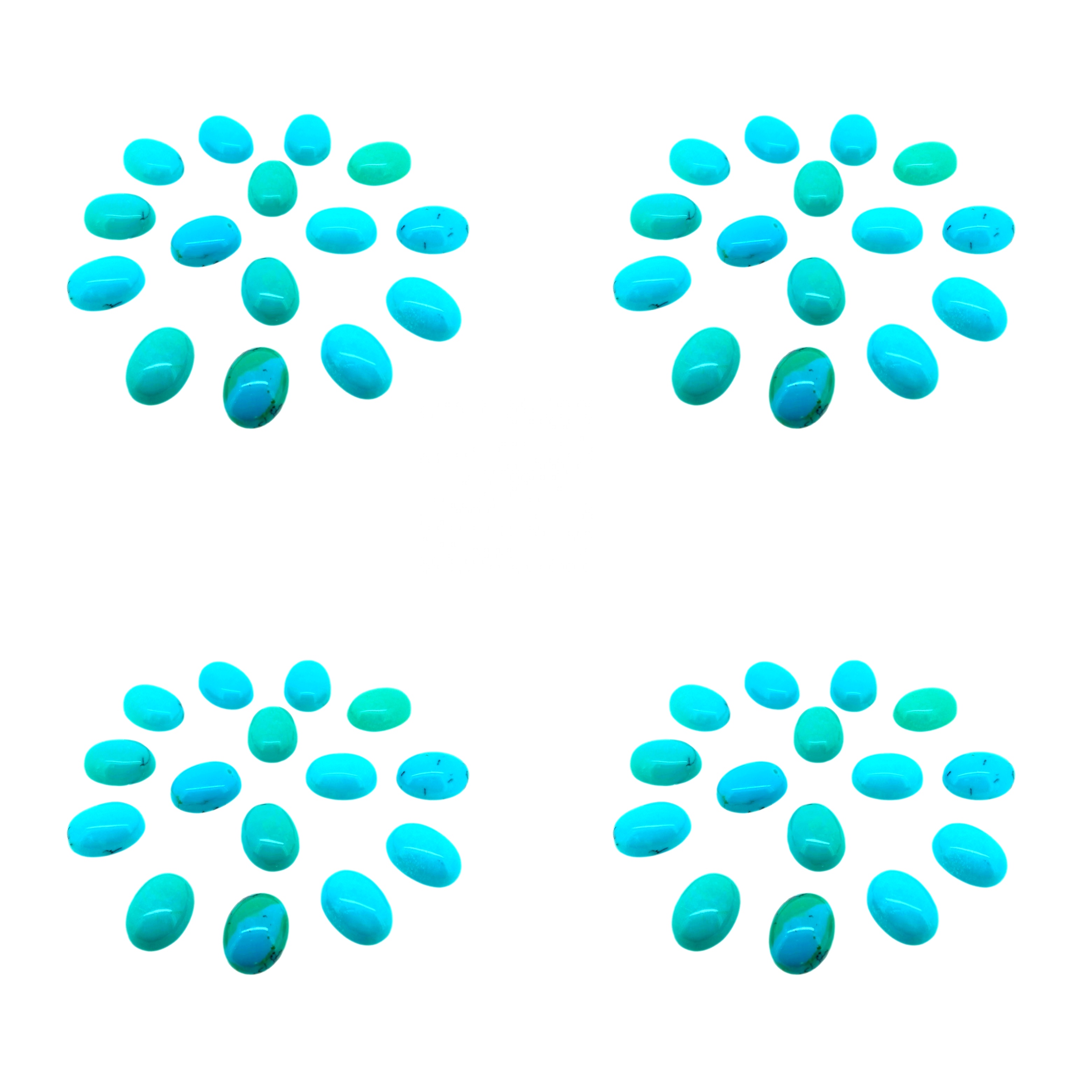 Natural Turquoise Oval Cabochon Batu Permata Longgar Untuk Perhiasan Cincin Liontin 12