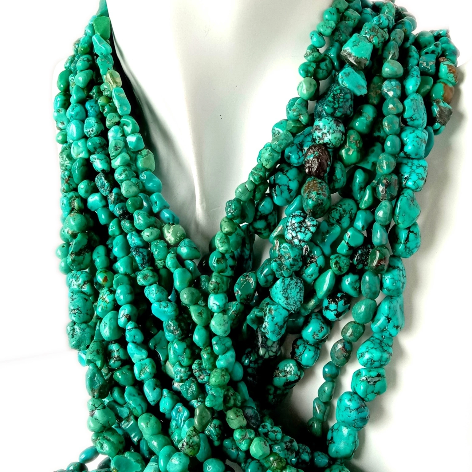 Turquoise grint nugget Beads 16 inch Strand blauwe kleur frije foarm Gemstone kralen 1