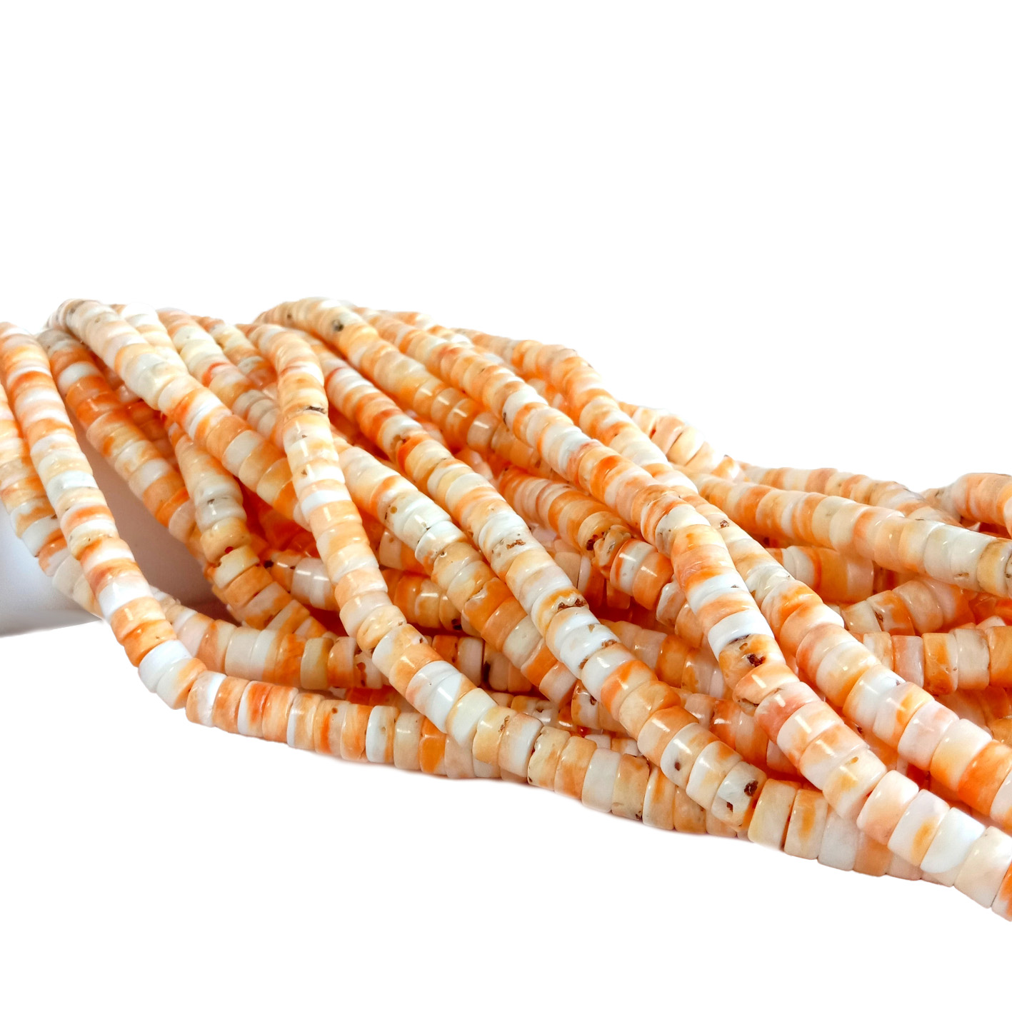 6mm स्पाइनी ओइस्टर शेल मोती रोन्डेल हेशी मोती ज्वेलरी DIY 16 इन्च प्रति स्ट्र्यान्डको लागि हल्का सुन्तला काँटेदार ओइस्टर 17