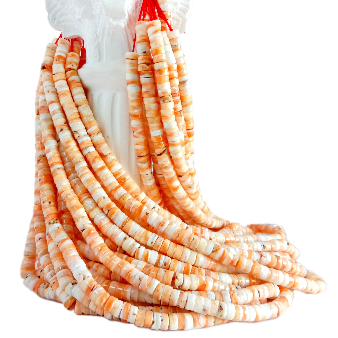 6mm स्पाइनी ओइस्टर शेल मोती रोन्डेल हेशी मोती ज्वेलरी DIY 16 इन्च प्रति स्ट्र्यान्डको लागि हल्का सुन्तला काँटेदार ओइस्टर 15