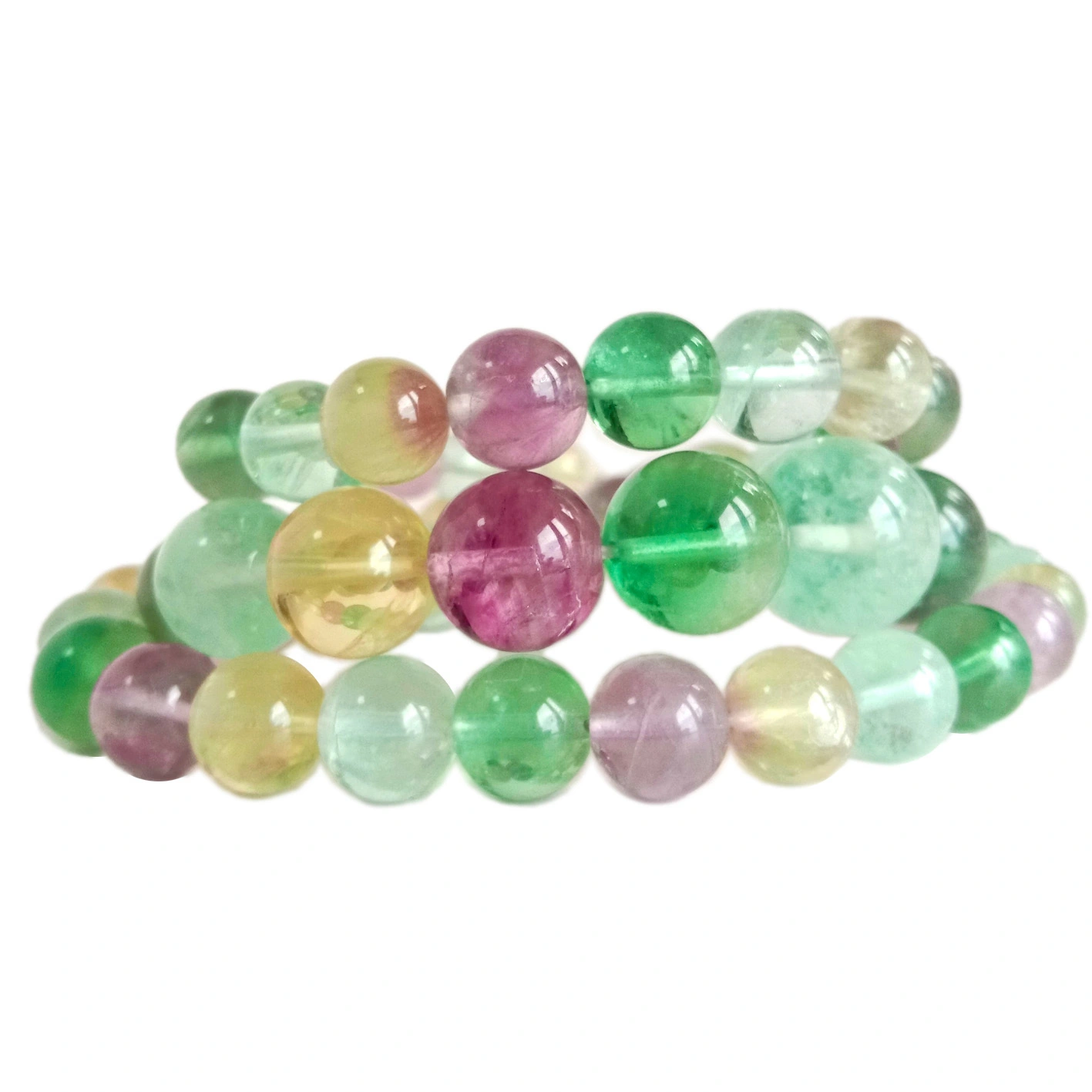 Round 6mm to13mm Colorful fluorite fluorspar Beads Smooth High Quality Gemstone Beads Multicolor rainbow Beads 1