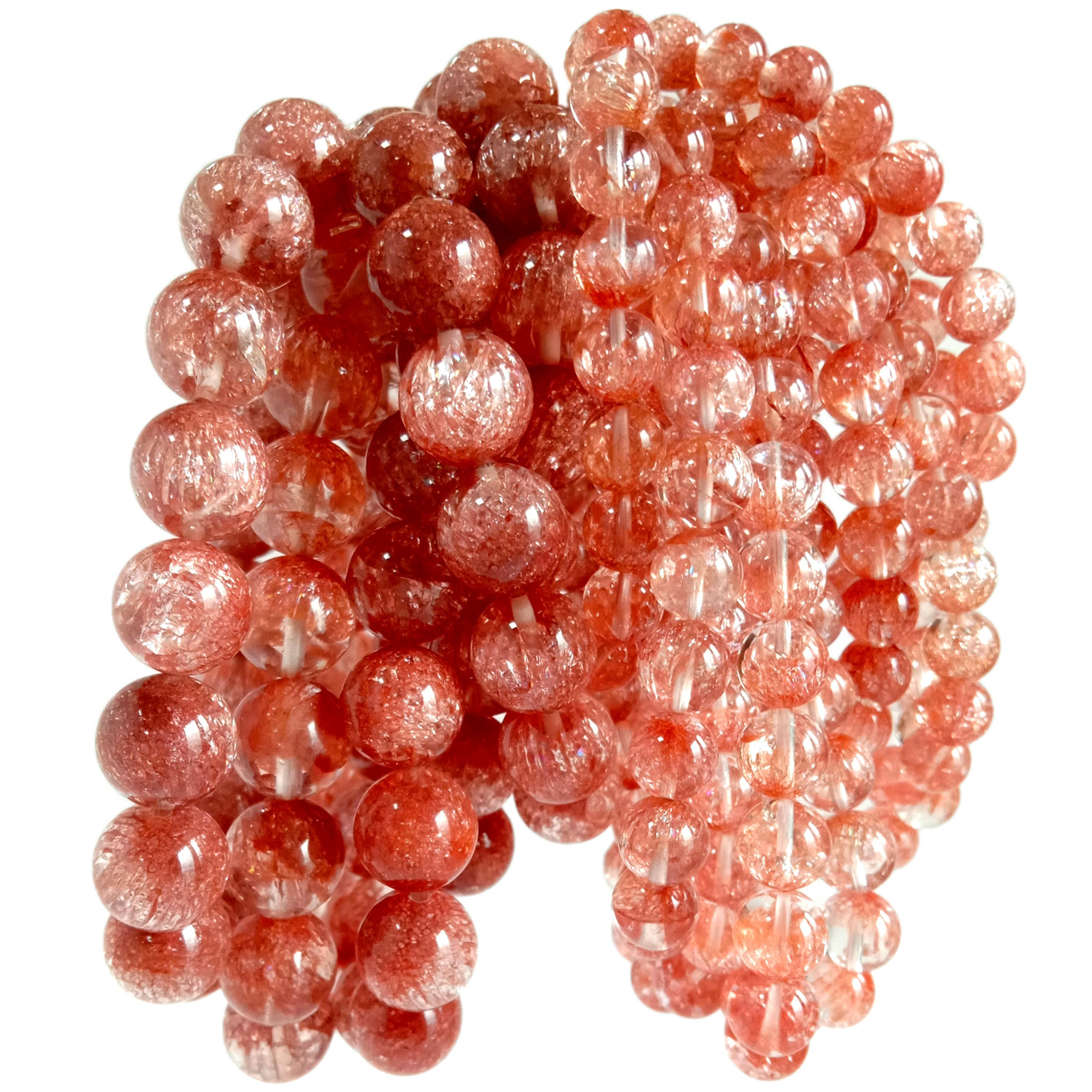 8 ~ 12mm ពណ៌ផ្កាឈូកមាសធម្មជាតិ ខ្សែដៃគ្រីស្តាល់ថាមពលថ្ម អំណោយសម្រាប់បុរស និងស្ត្រី អំណោយគ្រឿងអលង្ការម៉ូតអង្កាំជុំសម្រាប់នាង 11