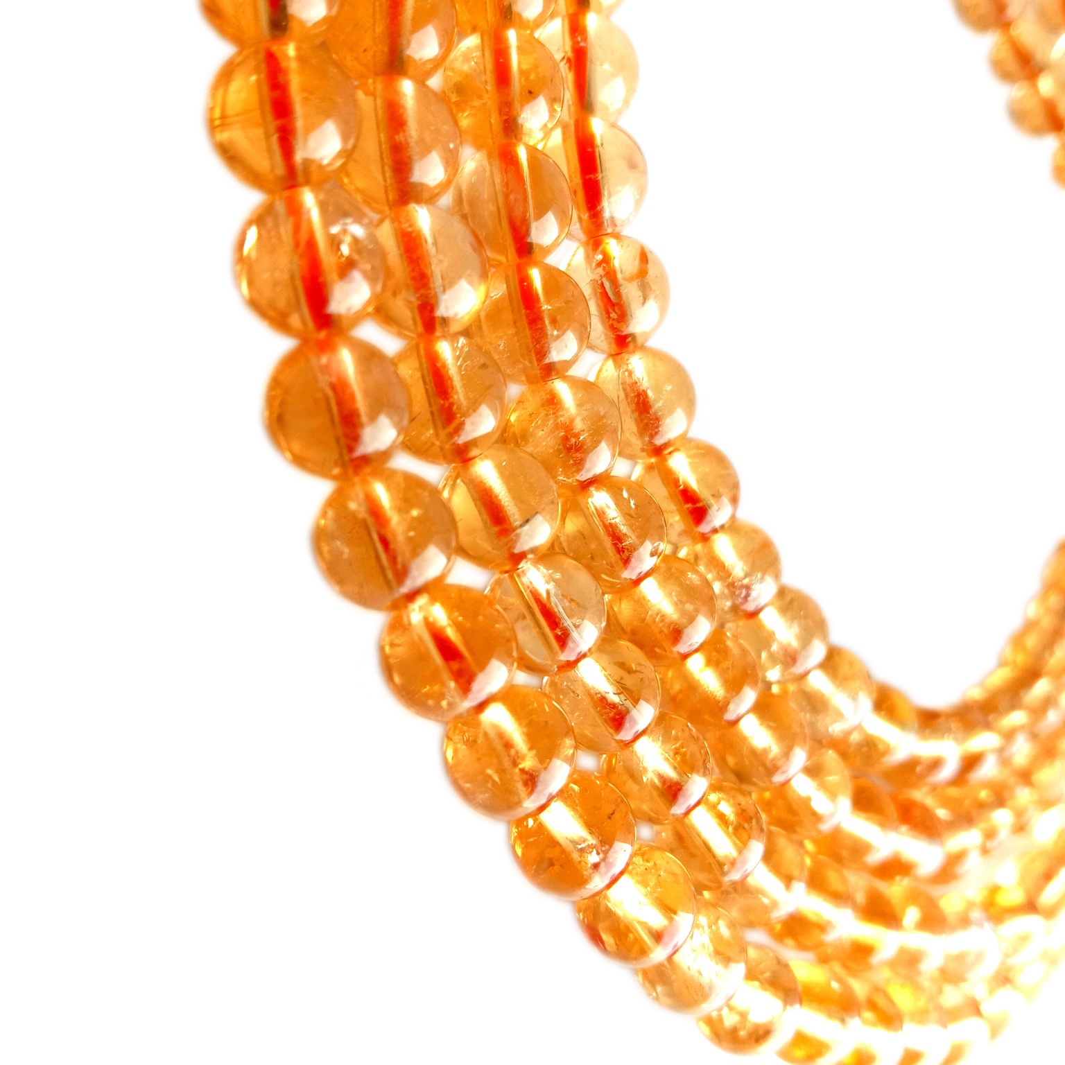 6mm ನ್ಯಾಚುರಲ್ 3A ಸಿಟ್ರಿನ್ ಪಾಲಿಶ್ ಮಾಡಿದ ರೌಂಡ್ ಮಣಿಗಳು 16 ಇಂಚಿನ ಸ್ಟ್ರಾಂಡ್ 11