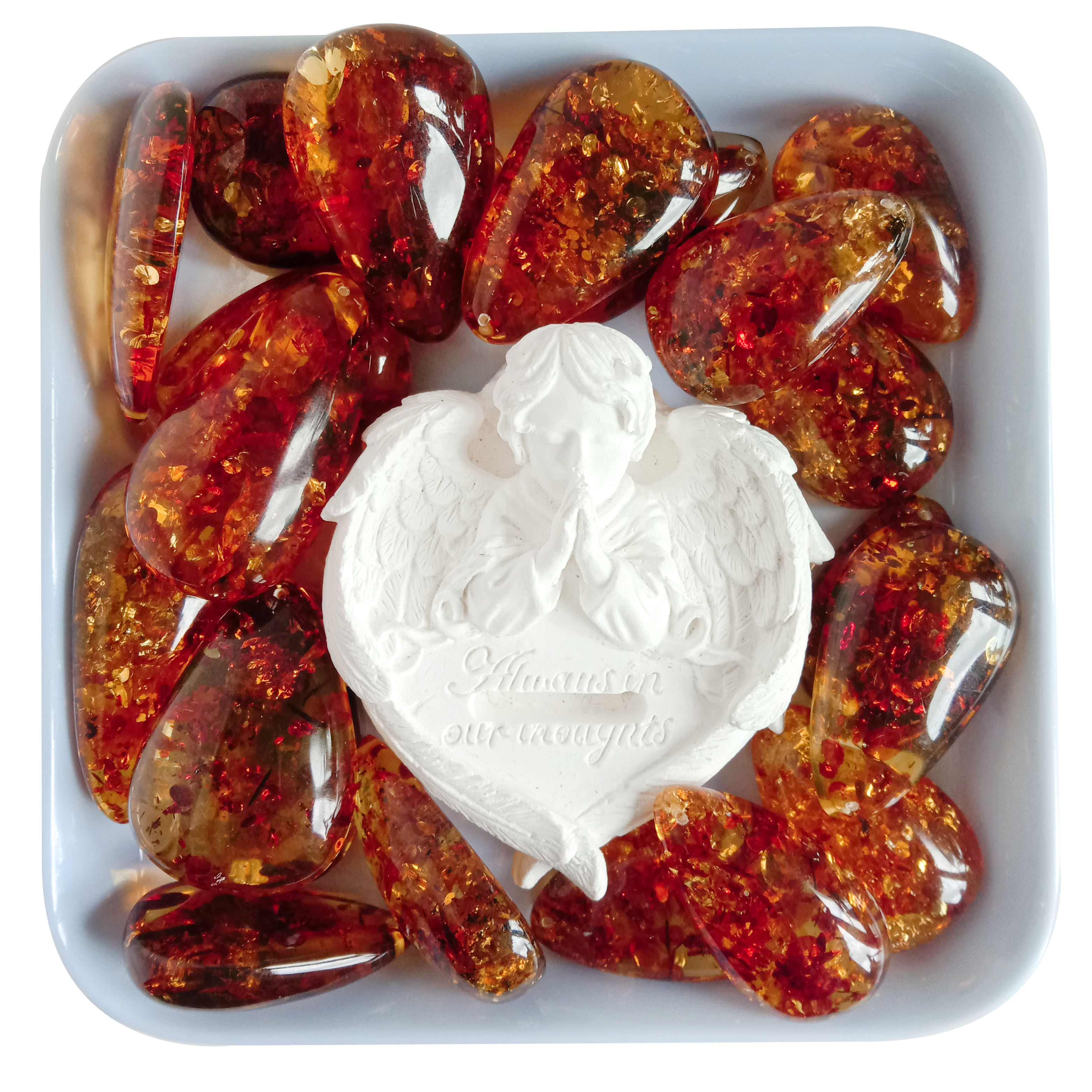 Алмуруттун формасы янтарь Кабочон Бош асыл таш Сапаттуу Балтика янтарсы жылмакай таш зергерчилик үчүн 12