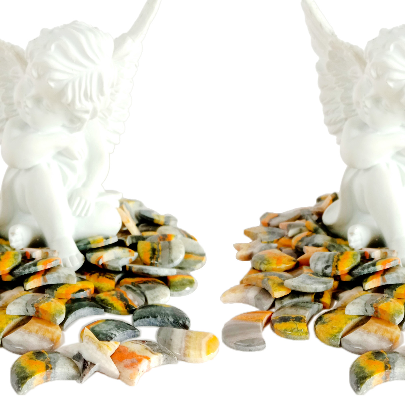 Pedra de borinot natural Jasper Caboixó lluna en forma d'estrella Pedra solta de borinot de primera qualitat per a la fabricació de joies 13