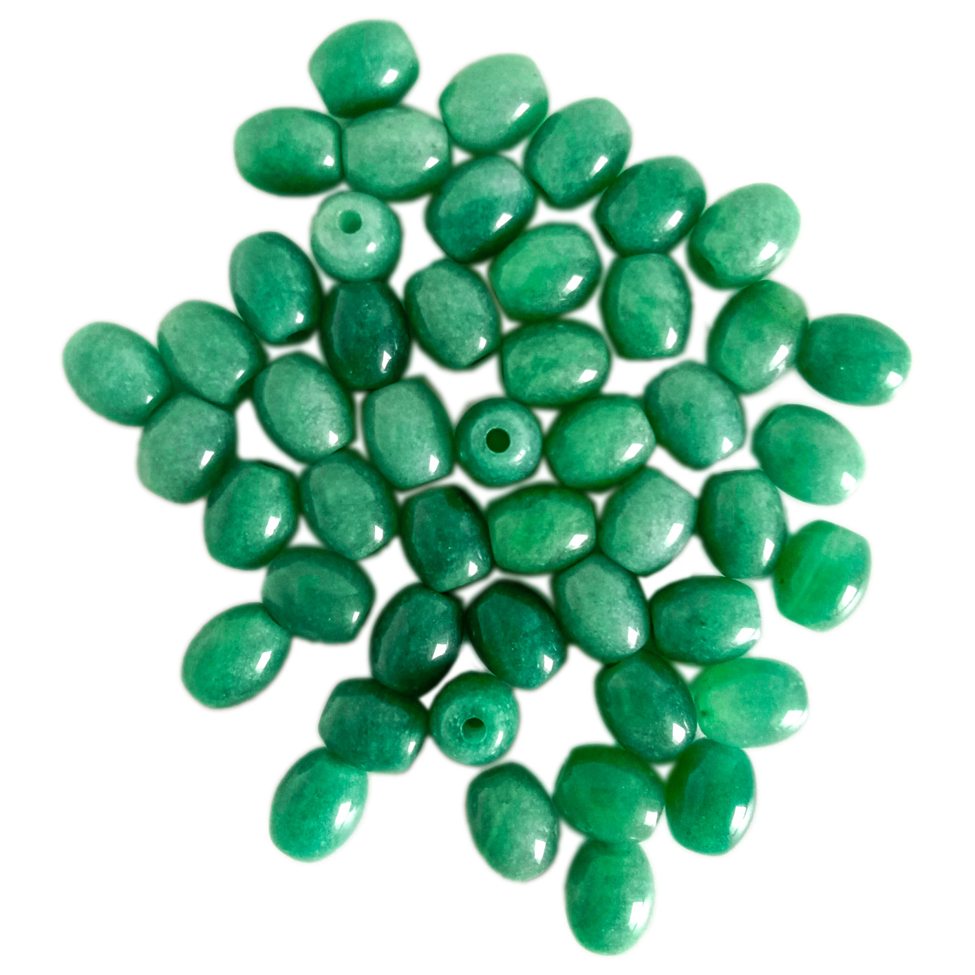 अचम्मको गुणस्तरको हरियो एभेन्चुरिन रत्न क्याबोचन गोलो ढिलो मोती प्वाल भएको १४*१२ मिमी पालिस एभेन्चुरिन स्टोन 7